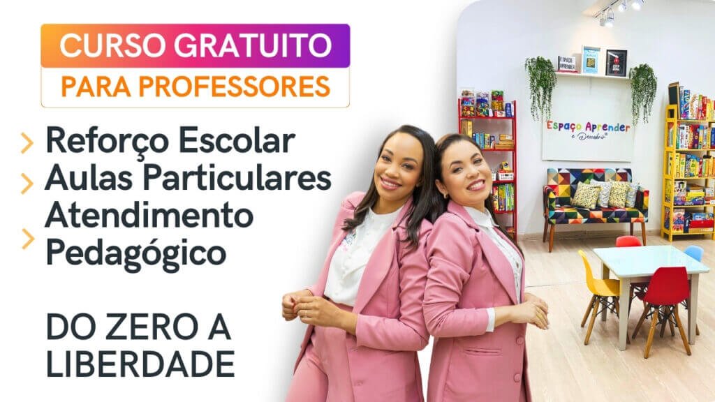 Curso gratuito reforço escolar aulas particulares atendimento pedagógico